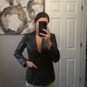 Express Faux Leather Blazer